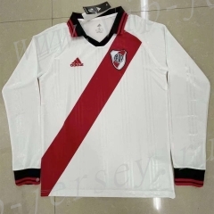 Retro Version CA River Plate Home White LS Thailand Soccer Jersey AAA-818