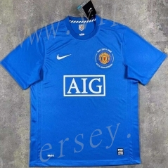 Retro Version 07-08 UEFA Champions League Manchester United Blue Thailand Soccer Jersey AAA-510
