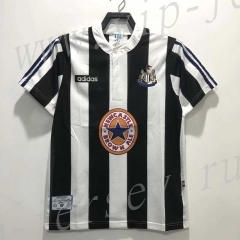 Retro Version 95-97 Newcastle United Home Black&White Thailand Soccer Jersey AAA-811