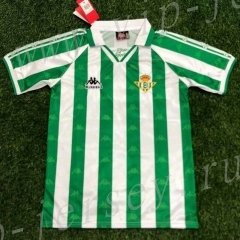 Retro Version 1995-1997 Real Betis Home White and Green Thailand Soccer Jersey-407