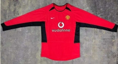 Retro Version 02 Manchester United Home Red LS Thailand Soccer Jersey AAA-510