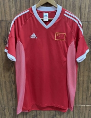 Retro Version 2002 China PR Home Red Thailand Soccer Jersey AAA-SL