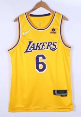 75th Anniversary Los Angeles Lakers Yellow #6 NBA Jersey