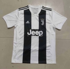 Retro Version 18-19 Juventus Home Black&White Thailand Soccer Jersey AAA-817