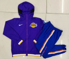2021-2022 NBA Lakers Camouflage Blue Jacket Uniform With Hat-815