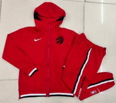 2021-2022 NBA Toronto Raptors Red Jacket Uniform With Hat-815
