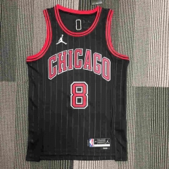 75th Anniversary Jordan Chicago Bulls Black #8 NBA Jersey-311