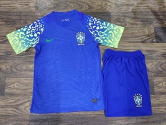2022-2023 Brazil Away Blue Soccer Uniform-709