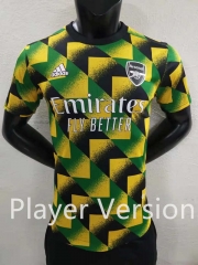 Player Version 2022-2023 Pre-match Arsenal Yellow&Green Thailand Soccer Jersey AAA