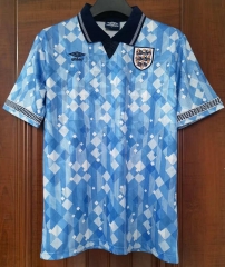 Retro Version 1990 England 2nd Away Blue Thailand Soccer Jersey AAA-7T