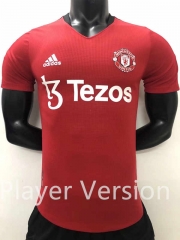 Player Version 2022-2023 Manchester United Red Thailand Training Soccer Jersey AAA-2016