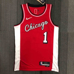 2022-2023 City Edition Chicago Bulls Red #1 NBA Jersey-311