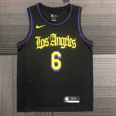 Latin Version Los Angeles Lakers Black #6 NBA Jersey-311