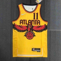 2022 City Edition Atlanta Hawks Yellow #11 NBA Jersey-311