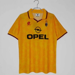 Retro Version 95-96 AC Milan Away Yellow Thailand Soccer Jersey AAA-C1046