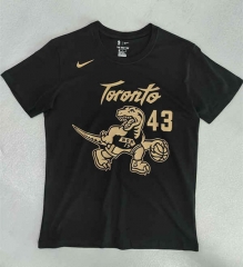 Toronto Raptors Black #43 NBA Cotton T-shirt-LH
