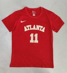 Atlanta Hawks Red #11 NBA Cotton T-shirt-LH