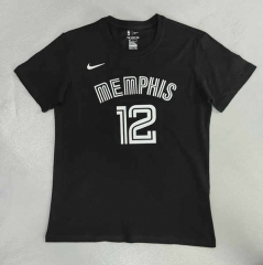 Memphis Grizzlies Black #12 NBA Cotton T-shirt-LH