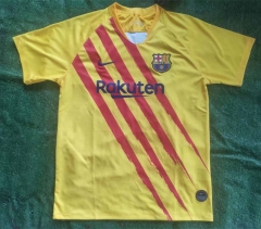 Retro Version 19-20 Barcelona 3rd Away Yellow Thailand Soccer Jersey AAA-817