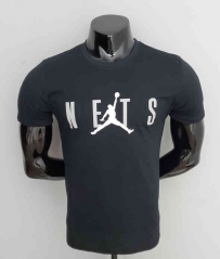 2022-2023 Jordan Brooklyn Nets Black NBA Cotton T-shirt-CS