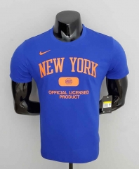 2022-2023 New York Knicks Blue NBA Cotton T-shirt-CS