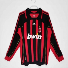 Retro Version 06-07 AC Milan Home Red&Black LS  Thailand Soccer Jersey AAA-C1046