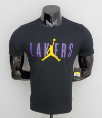 2022-2023 Jordan Los Angeles Lakers Black NBA Cotton T-shirt-CS
