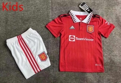 2022-2023 Manchester United Home Red Kids/Youth Soccer Uniform-8925