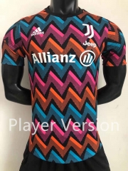 Player Version 2022-2023 Juventus Pink&Blue&Orange Thailand Soccer Jersey AAA-7505