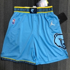 75th Anniversary Jordan Limited Version Memphis Grizzlies Sky Blue NBA Shorts-311