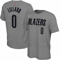 Portland Trail Blazers Dark Grey #0 NBA Cotton T-shirt-CS