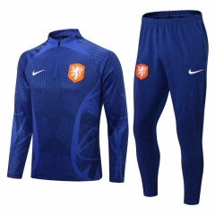 2022-2023 Netherlands Camouflage Blue Thailand Soccer Tracksuit-411