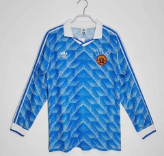 Retro Version 1988 East Germany Blue LS Thailand Soccer Jersey AAA-C1046