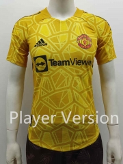 Player Version 2022-2023 Manchester United Goalkeeper Yellow Thailand Soccer Jersey AAA-807