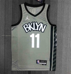 75th Anniversary Jordan Limited Edition Brooklyn Nets Gray #11 NBA Jersey-311