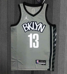 75th Anniversary Jordan Limited Edition Brooklyn Nets Gray #13 NBA Jersey-311