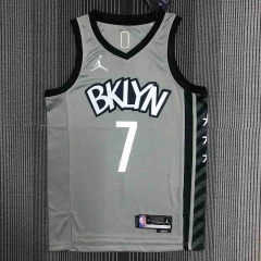 75th Anniversary Jordan Limited Edition Brooklyn Nets Gray #7 NBA Jersey-311