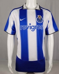 Retro Version 03-04 Porto Home Blue&White Thailand Soccer Jersey AAA-503