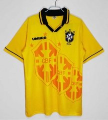 Retro Version 93-94 Brazil Home Yellow Thailand Soccer Jersey AAA-C1046