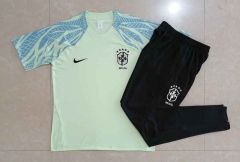 2022-2023 Brazil Yellow Short-sleeved Thailand Soccer Tracksuit-815