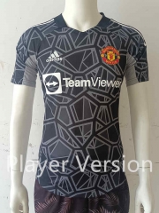 Player Version 2022-2023 Manchester United Goalkeeper Black Thailand Soccer Jersey AAA-807
