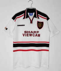 Retro Version 98-99 Manchester United Away White Thailand Soccer Jersey AAA-C1046