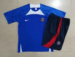 2022-2023 Paris SG Camouflage Blue Short-sleeved Thailand Soccer Tracksuit-815