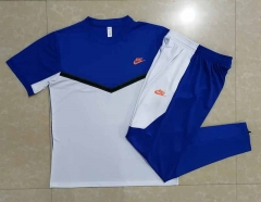 2022-2023 Nike White&Camouflage Blue Short-Sleeved Thailand Soccer Tracksuit-815
