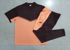 2022-2023 Nike Orange&Black Short-Sleeved Thailand Soccer Tracksuit-815