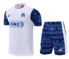 2022-2023 Olympique de Marseille White&Blue Thailand Training Soccer Uniform-4627