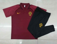 2022-2023 Portugal Maroon Thailand Polo Uniform-815