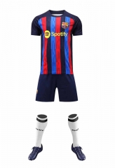 ( Without Brand Logo ) 2022-2023 Barcelona Home Red&Blue Soccer Uniform-9031