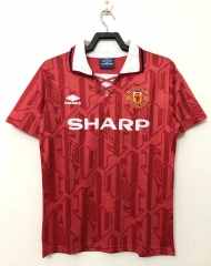 Retro Version 92-94 Manchester United Home Red Thailand Soccer Jersey AAA-811