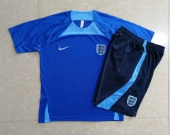 2022-2023 England Camouflage Blue Short-sleeved Thailand Soccer Tracksuit-815
